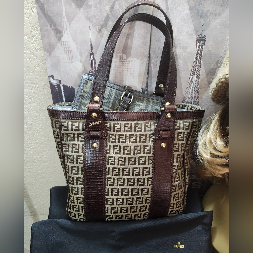 Fendi Zucca Zucchino Tobacco Calamita Tote *Offers Welcome*